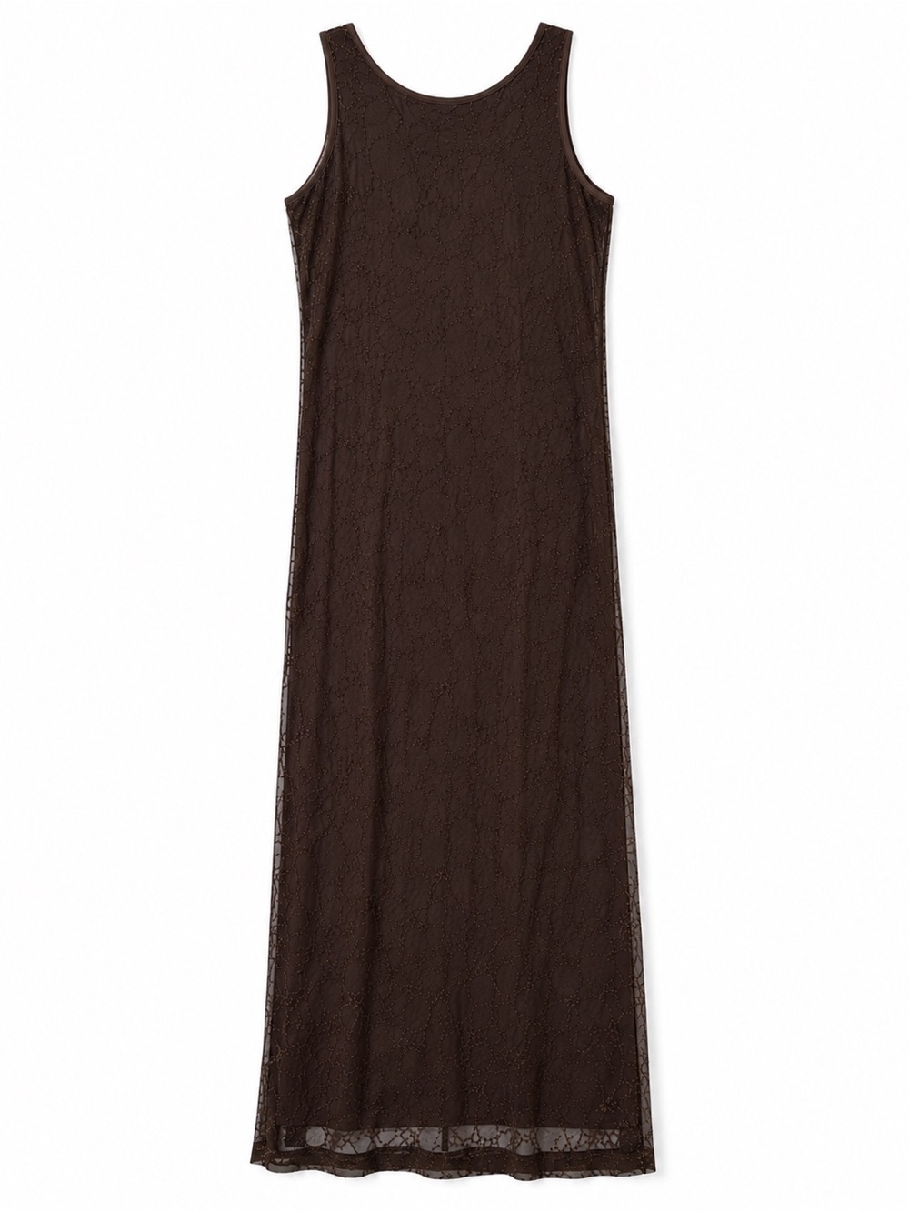 Vian Vintage Dark Chocolate Brown Overlay Maxi Dress